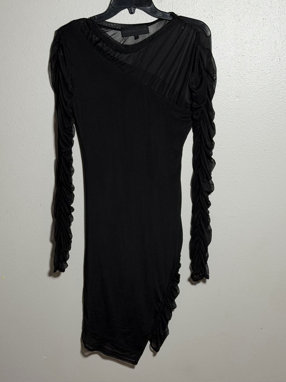 Kendall + Kylie Women Night Black Gothic Sheer Long Sleeve Bodycon Dress size S